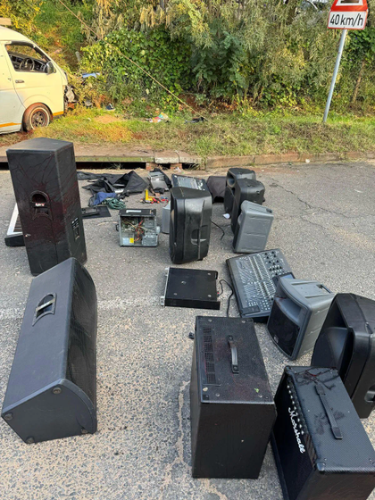 Police recover stolen music system worth R2 million from church robbers after shootout in Sophiatown.