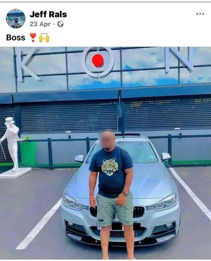 Man using Facebook on phone – online scam risk