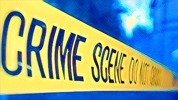 Crime scene tape outside a house in Malamulele, Limpopo