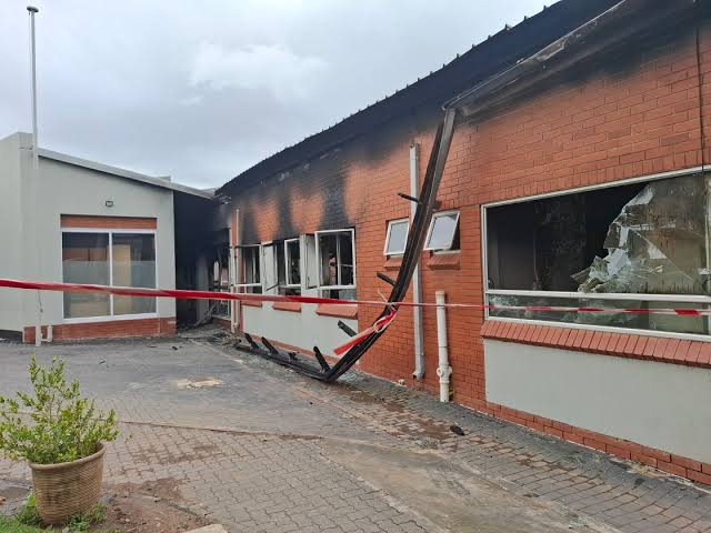Aftermath of the Tembisa Hospital fire in April 2025